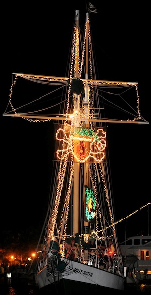 Catch a lighted boat parade in early December. 